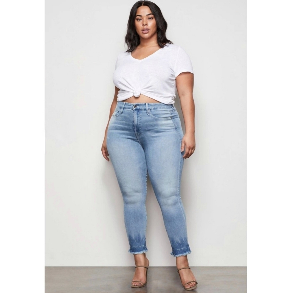 Good American | Good Legs Shadow Wash Blue 373 Stretch Comfort Jeans NEW Size 22